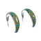 Genuine Zuni Turquoise Sterling Silver Post Hoop Earrings NX11929