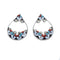 Genuine Zuni Multicolor Inlay Sunface Sterling Silver Post Earrings NX11947