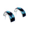 Multicolor Inlay Zuni Indian Sterling Silver Post Hoop Earrings NX11937