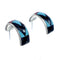 Zuni Indian Inlay Sterling Silver Multicolor Post Hoop Earrings NX11938