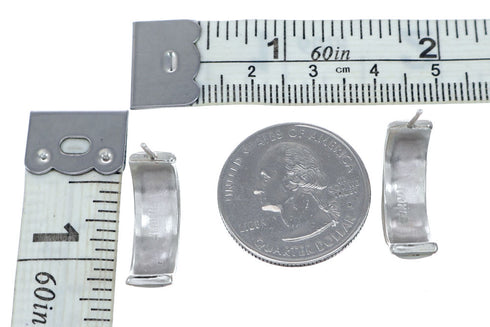 Zuni Indian Inlay Sterling Silver Multicolor Post Hoop Earrings NX11939