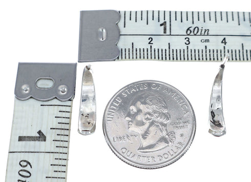 Native American Zuni Multicolor Inlay Earrings Post Hoop NX11948