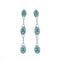 Genuine Turquoise Multiple Stones Sterling Silver Dangle Link Earrings NX11910