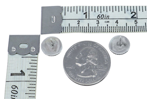 Sterling Silver Inlay Turquoise Zuni Post Stud Earrings NX11903