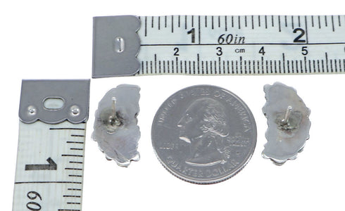 Genuine Sterling Silver Turquoise Zuni Post Earrings NX11908