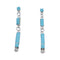 Sterling Silver Genuine Turquoise Dangle Link Earrings NX11904