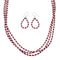 Native American Sterling Silver Coral Bead 3-Strand Necklace And Earrings Set NX11871