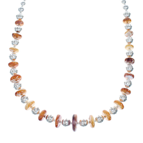 Genuine Navajo Sterling Silver Oyster Shell Necklace NX11863