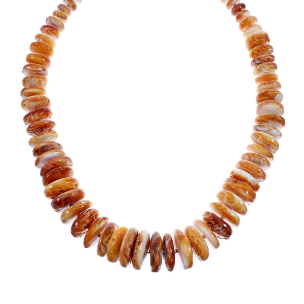 Native American Sterling Silver Oyster Shell Bead Necklace NX11861