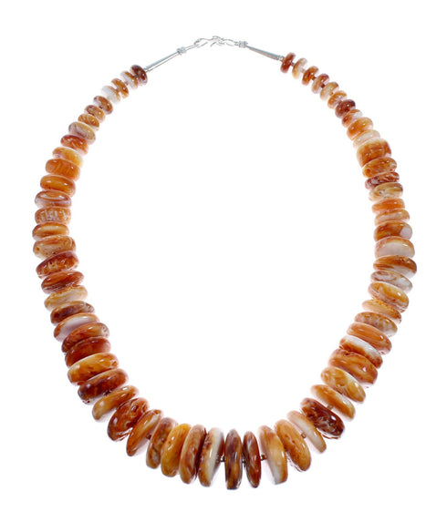 Native American Sterling Silver Oyster Shell Bead Necklace NX11861