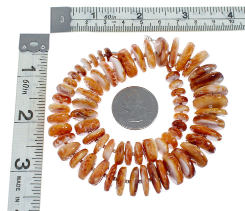 Native American Sterling Silver Oyster Shell Bead Necklace NX11861