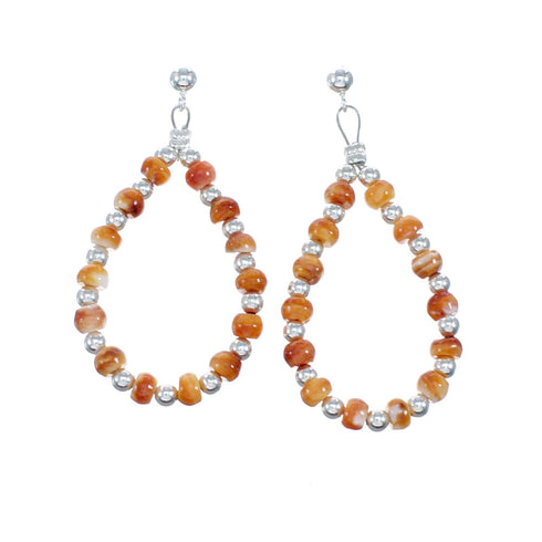 Genuine Sterling Silver Oyster Shell Bead Post Dangle Earrings NX11872