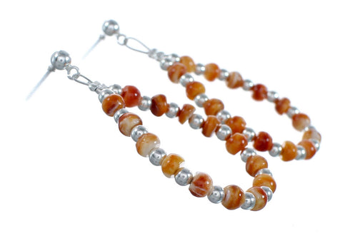 Genuine Sterling Silver Oyster Shell Bead Post Dangle Earrings NX11872