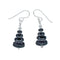 Sterling Silver Hematite Bead Hook Dangle Earrings NX11873