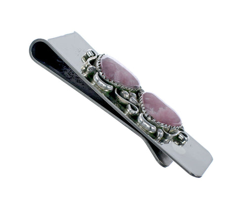 Navajo Rhodochrosite And Sterling Silver Heart Money Clip NX11876