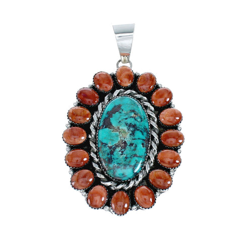 Authentic Native American Multicolor Sterling Silver Navajo Necklace NX11860