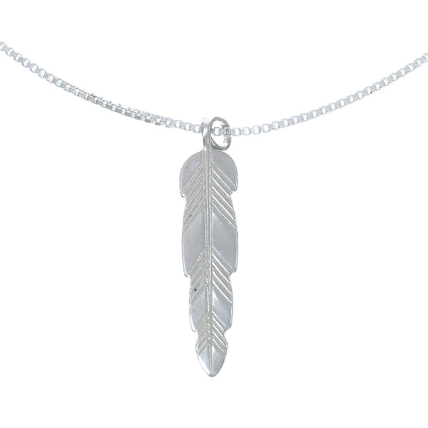 Sterling Silver Feather Italian Snake Chain Necklace Set NX11891