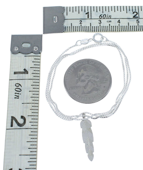 Sterling Silver Feather Italian Snake Chain Necklace Set NX11891