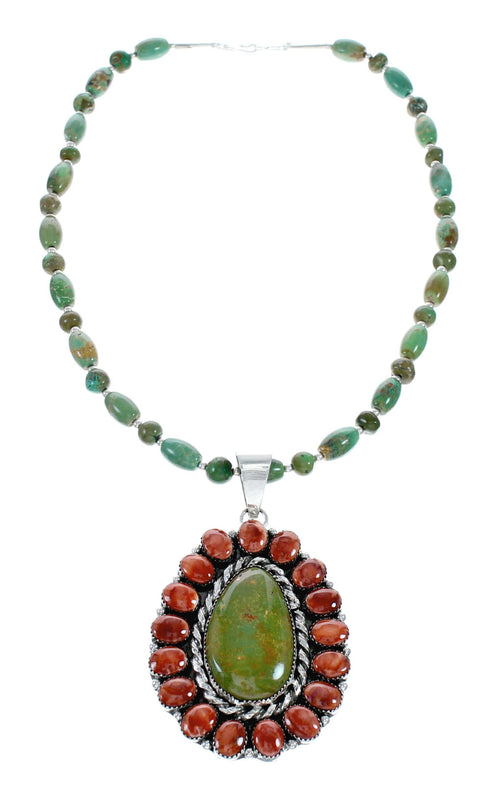 Native American Navajo Multicolor Sterling Silver Necklace NX11858