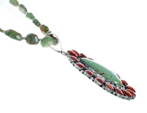 Native American Navajo Multicolor Sterling Silver Necklace NX11856