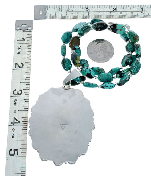 Authentic Native American Multicolor Sterling Silver Navajo Necklace NX11860