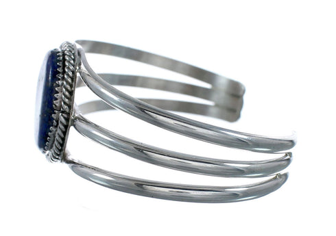 Genuine Navajo Native American Sterling Silver Lapis Cuff Bracelet NX11922