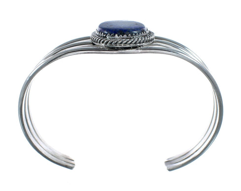 Genuine Navajo Native American Sterling Silver Lapis Cuff Bracelet NX11922