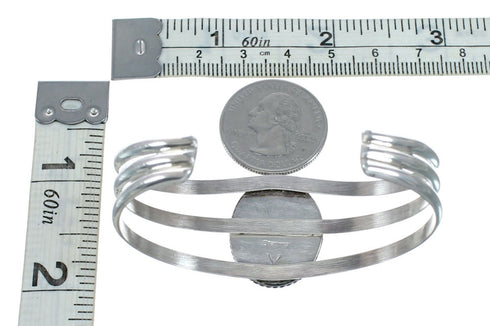 Genuine Navajo Native American Sterling Silver Lapis Cuff Bracelet NX11922