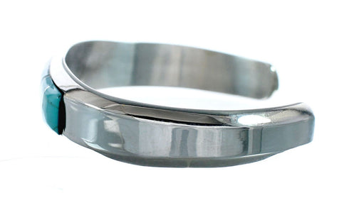 Native American Navajo Sterling Silver Turquoise Inlay Cuff Bracelet JX123926