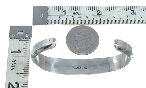 Native American Navajo Sterling Silver Turquoise Inlay Cuff Bracelet JX123926