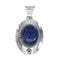 Native American Navajo Lapis Sterling Silver Oval Pendant NX11923