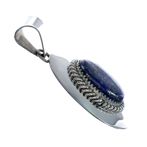 Native American Navajo Lapis Sterling Silver Oval Pendant NX11923