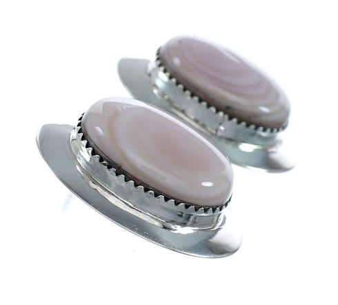 Navajo Pink Shell Sterling Silver Post Earrings NX11927