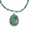 Authentic Navajo Turquoise Sterling Silver Bead Necklace And Pendant Set NX11893