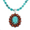 Native American Turquoise Oyster Shell Sterling Silver Navajo Necklace NX11949