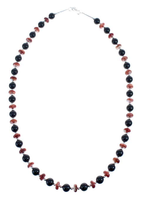 Genuine Multicolor Sterling Silver Navajo Bead Necklace NX11952