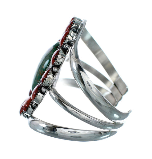 Genuine Navajo Turquoise and Oyster Shell Sterling Silver Cuff Bracelet NX11954