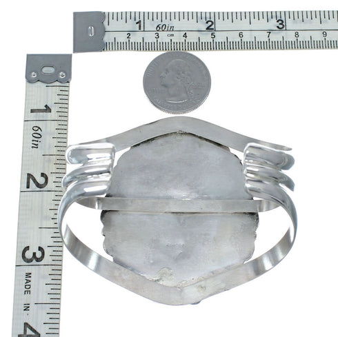 Genuine Navajo Turquoise and Oyster Shell Sterling Silver Cuff Bracelet NX11955