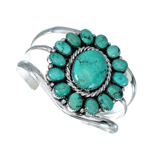 Navajo Native American Turquoise Sterling Silver Cuff Bracelet NX11957