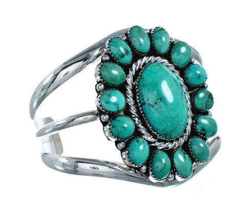 Navajo Native American Turquoise Sterling Silver Cuff Bracelet NX11957