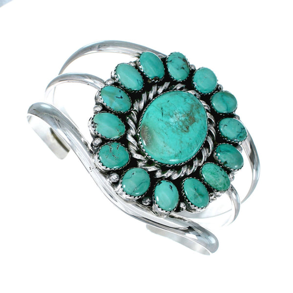 Navajo Native American Turquoise Sterling Silver Cuff Bracelet NX11958