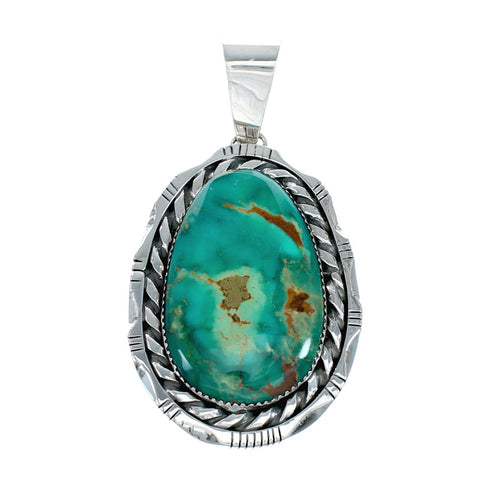 Authentic Navajo Turquoise Sterling Silver Pendant NX11960