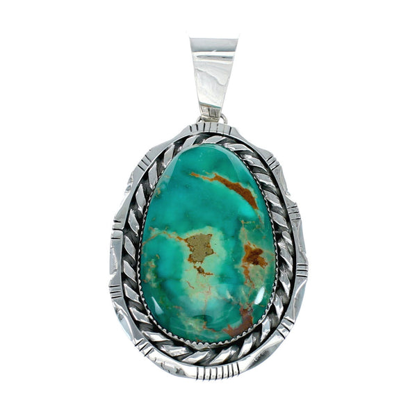 Authentic Navajo Turquoise Sterling Silver Pendant NX11960