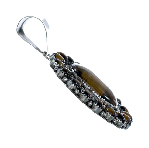 Tiger Eye And Sterling Silver Navajo Pendant NX11961