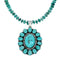 Native American Turquoise Sterling Silver Navajo Necklace NX11962