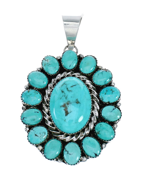 Native American Turquoise Sterling Silver Navajo Necklace NX11962