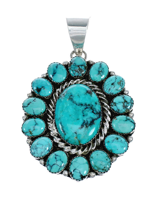 Native American Turquoise Sterling Silver Navajo Necklace NX11963