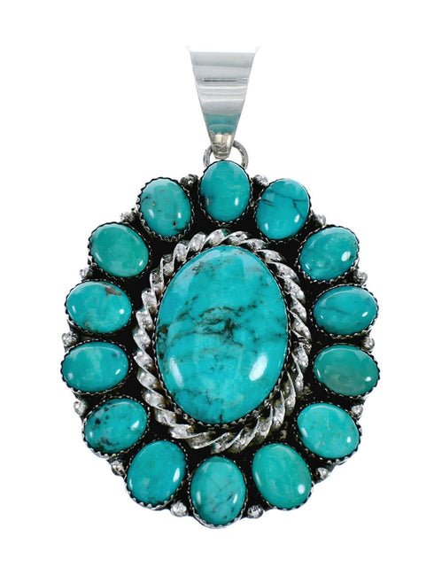 Native American Turquoise Sterling Silver Navajo Necklace NX11964