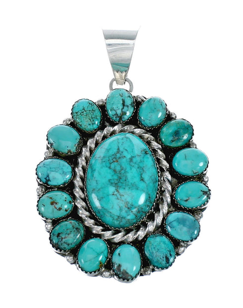 Native American Turquoise Sterling Silver Navajo Necklace NX11965
