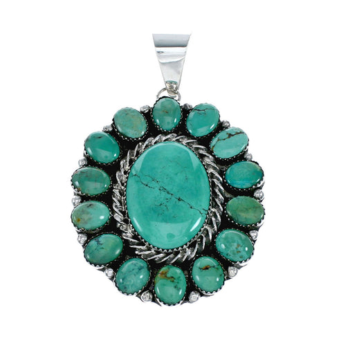 Authentic Navajo Turquoise Sterling Silver Pendant NX11967